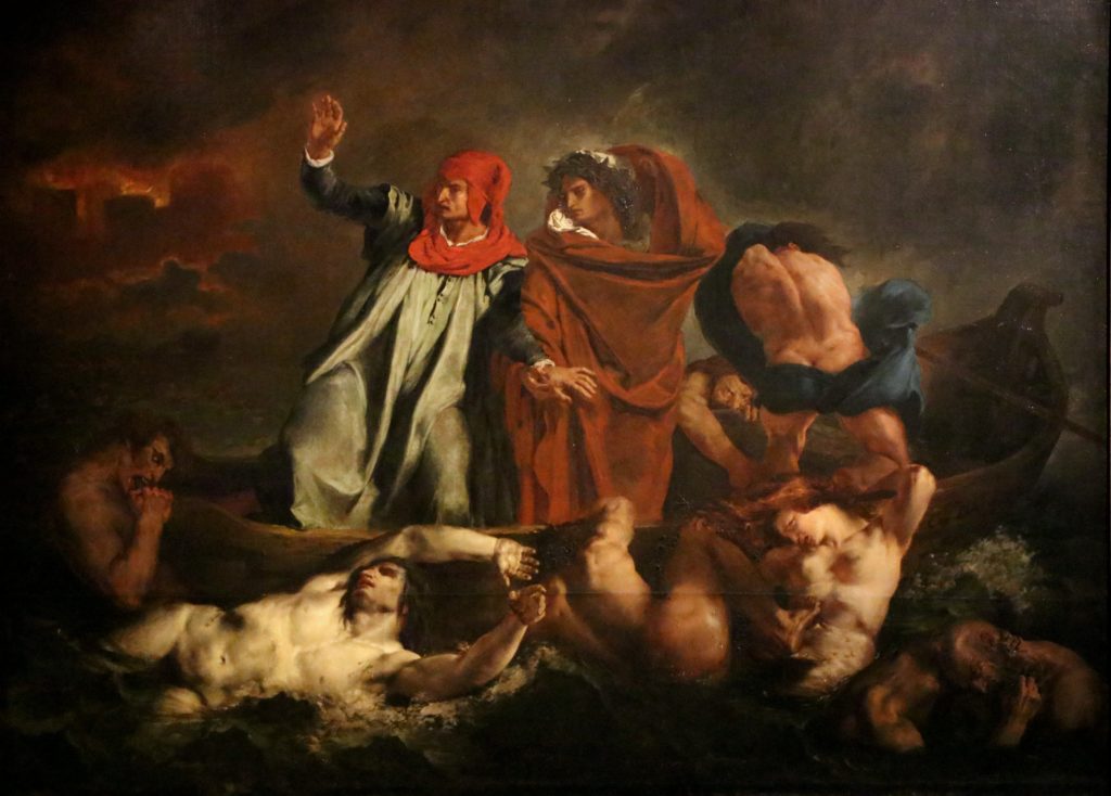 Chef-d'œuvre "Dante et Virgile aux Enfers" par Eugène Delacroix | Scribe Accroupi